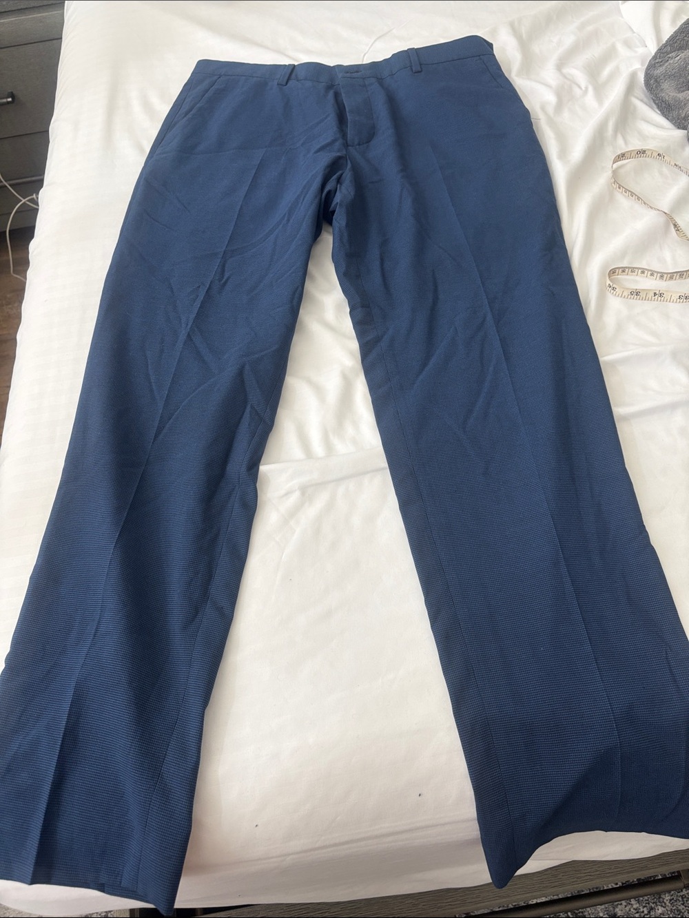 Zara Men's Dark Blue Dress Pants - Straight Leg